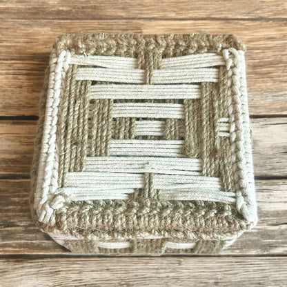 Handloom Harmony Eco Chic White Natural Colour Organizer Box - single