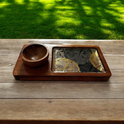 Meraki golden elegance chip bowl platter - single