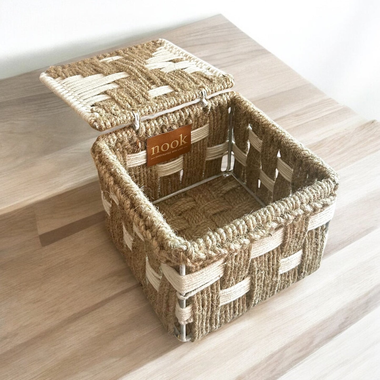 Handloom Harmony Eco Chic White Natural Colour Organizer Box - single
