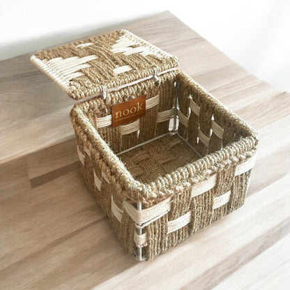 Handloom Harmony Eco Chic White Natural Colour Organizer Box - single