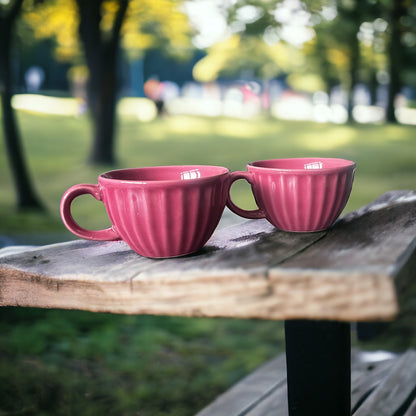 Petal Palette Stoneware Latte Mugs - set of 2