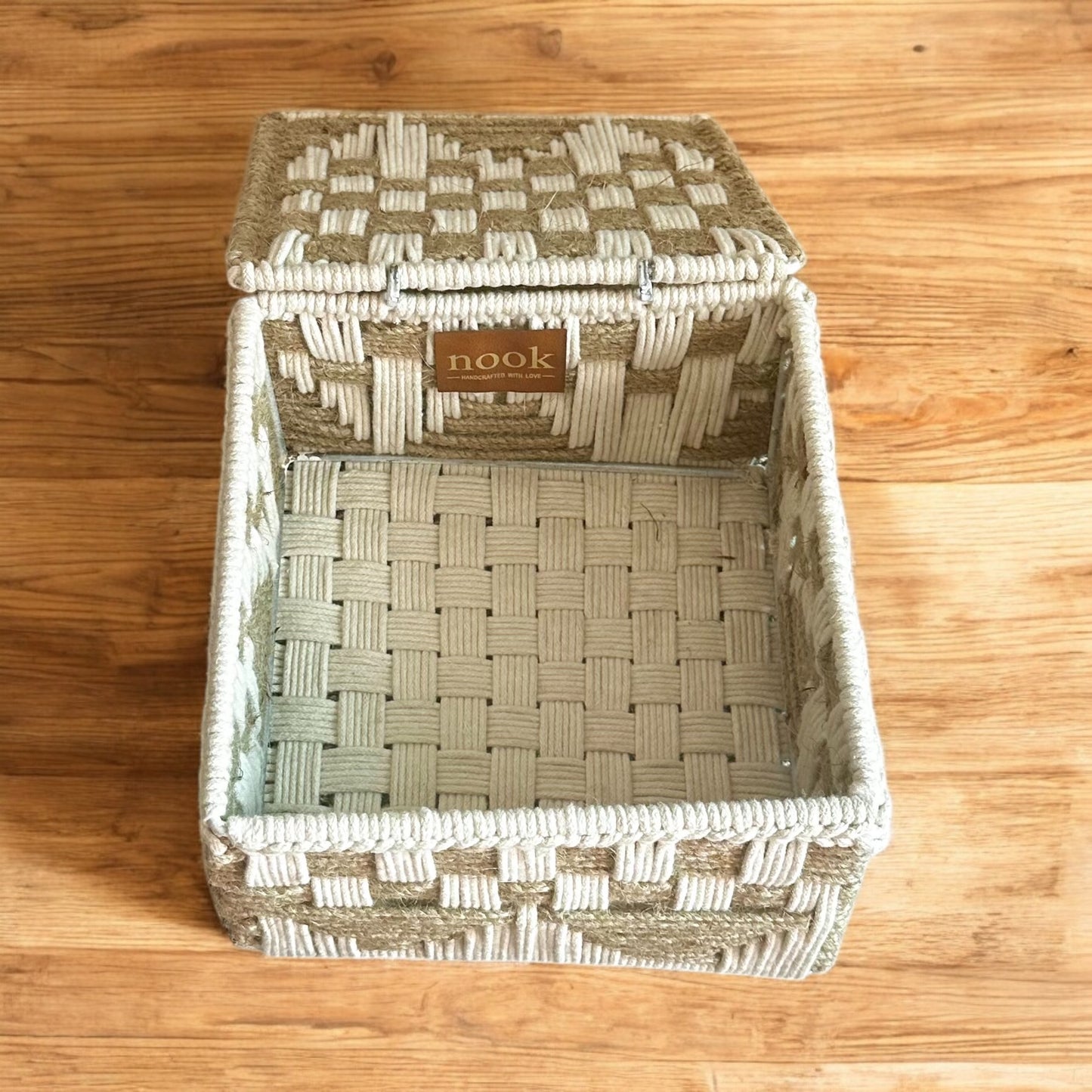 Handloom Harmony Eco Chic White Natural Colour Organizer Box - single