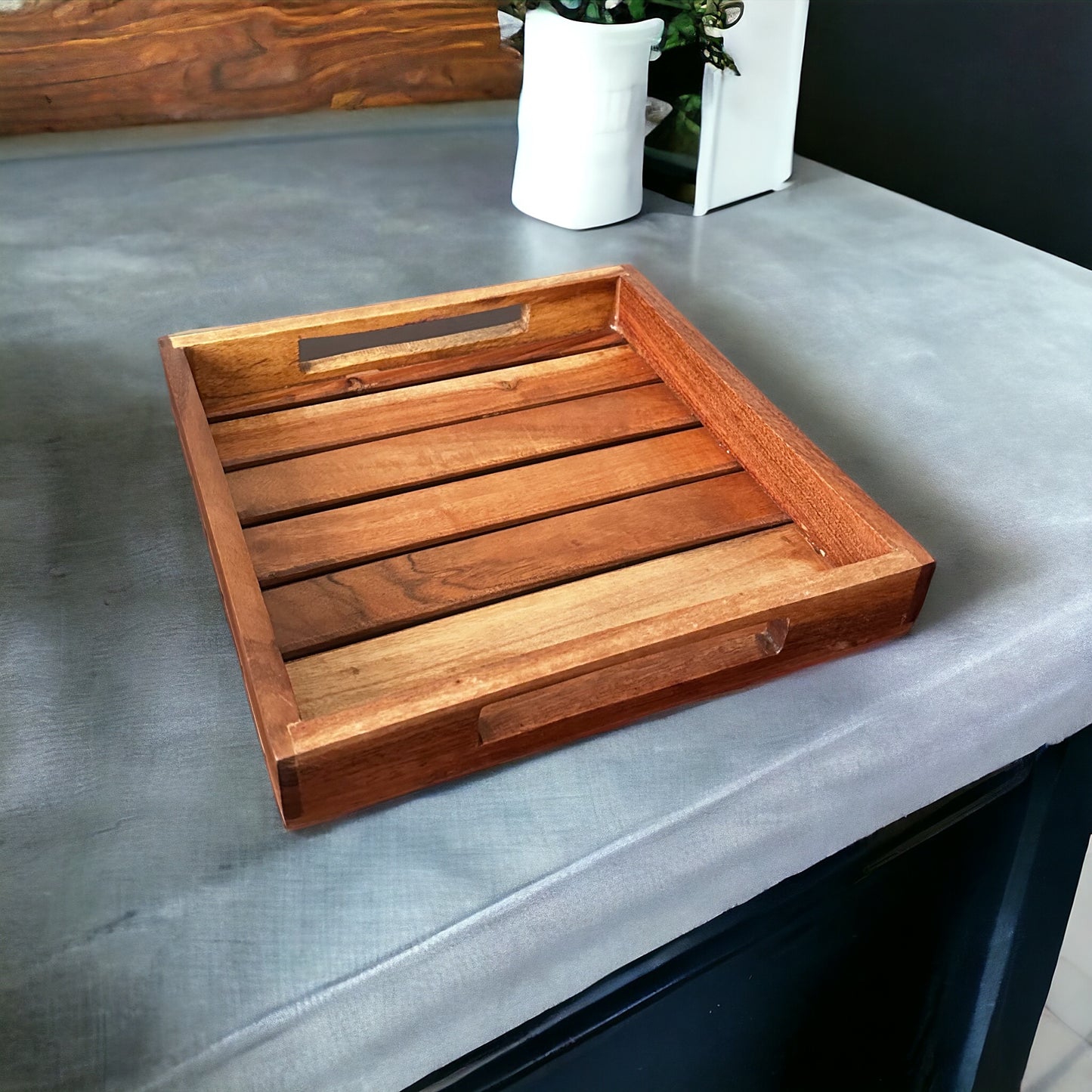 Acacia aura wooden tray - small size - single
