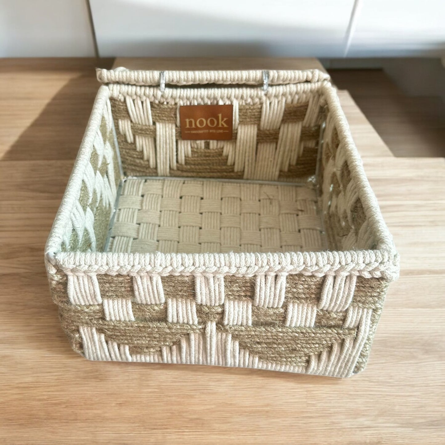 Handloom Harmony Eco Chic White Natural Colour Organizer Box - single