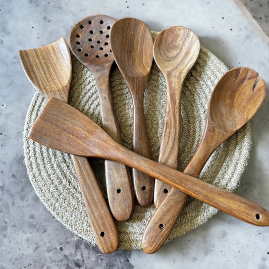 Wooden spatulas - set of 6