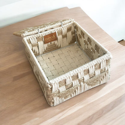 Handloom Harmony Eco Chic White Natural Colour Organizer Box - single