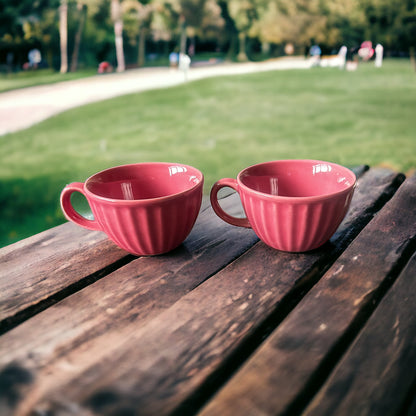 Petal Palette Stoneware Latte Mugs - set of 2