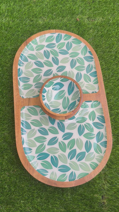 Meraki dual side chip and dip platter - single